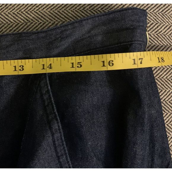 Draper James Mini Skirt Denim Look Ruffle Size 14 NWT - Picture 7 of 8